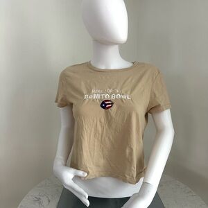 Bad bunny Super Bowl Tan Women's Top small